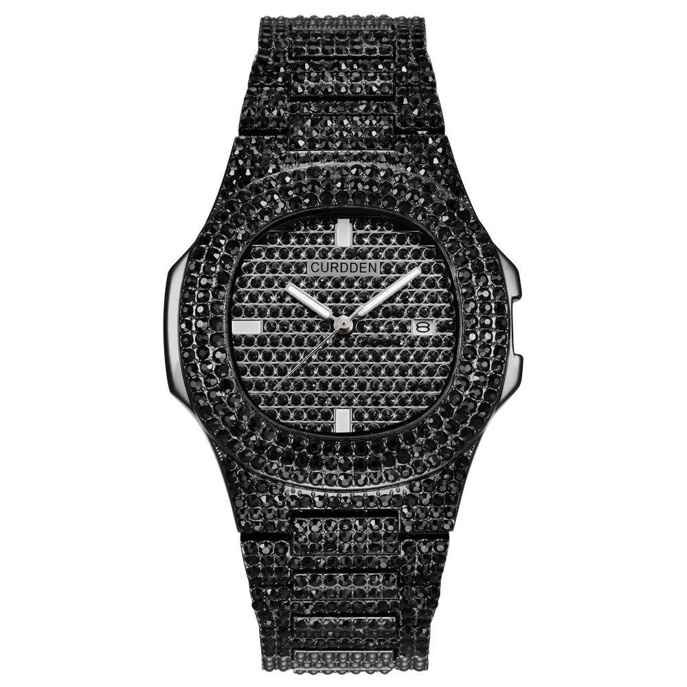 New 2021 ICE Out Role Hip Hop Watch Diamond Watch Men Silver Steel Mens Quartz Watches Waterproof Relogio Masculino