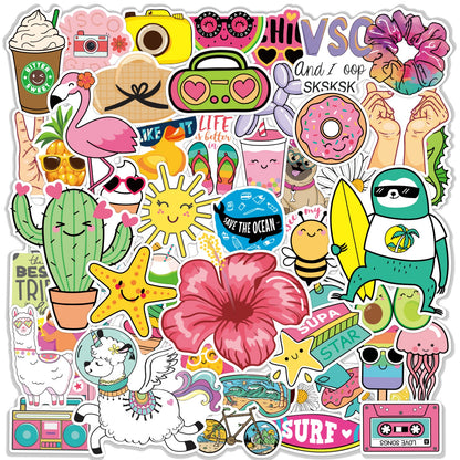 Anime Stickers for Unicorn Cartoon Animals Dogs Cats Graffiti Sticker on Skateboard Laptop Bike Car Guitar Phone Decals Pack