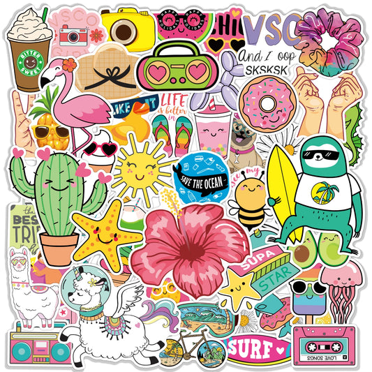 Anime Stickers for Unicorn Cartoon Animals Dogs Cats Graffiti Sticker on Skateboard Laptop Bike Car Guitar Phone Decals Pack