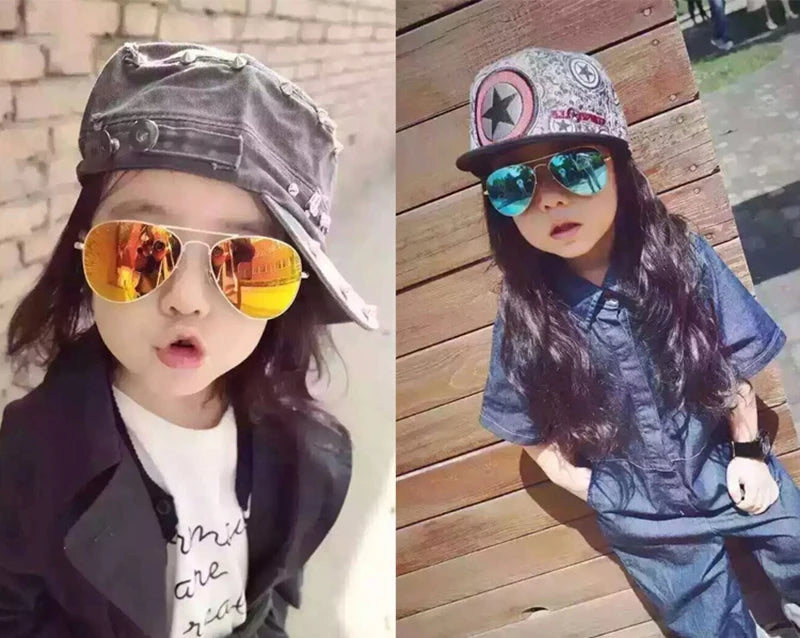 Boys Girls Retro Fashion Aviation Sunglasses Kids Goggles Students Pilot Sun Glasses Party Eyewear Outdoor Eye Glasses UV400