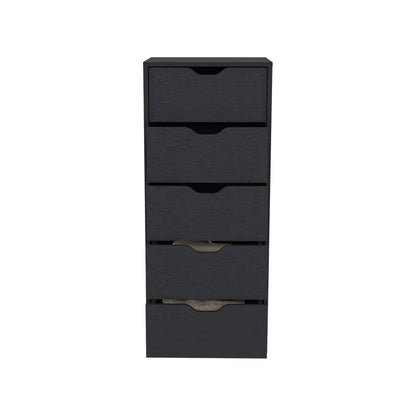 Kamran Dresser, Five Drawer Narrows -Black