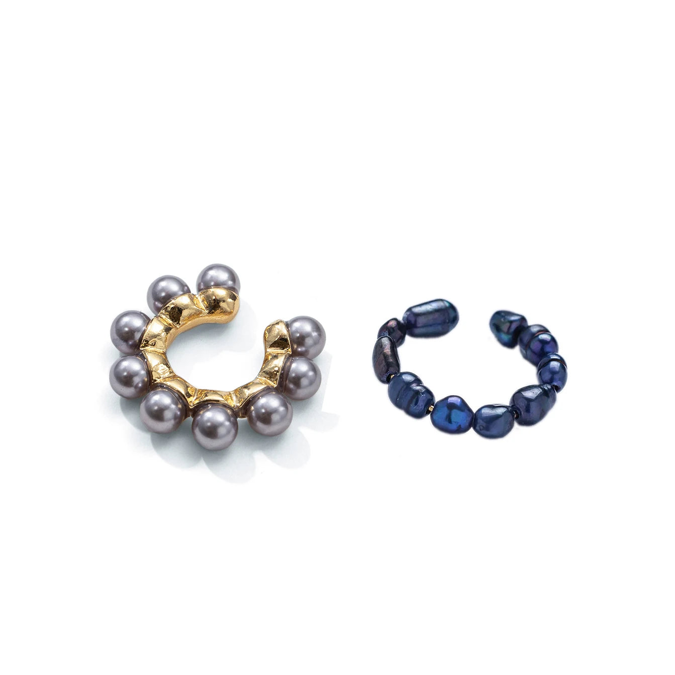 Women Pearl Ear Cuff Earring Bohemian Natural Freshwater Circle Small Clip on Earring  No Piercing Fake Cartilage Earring