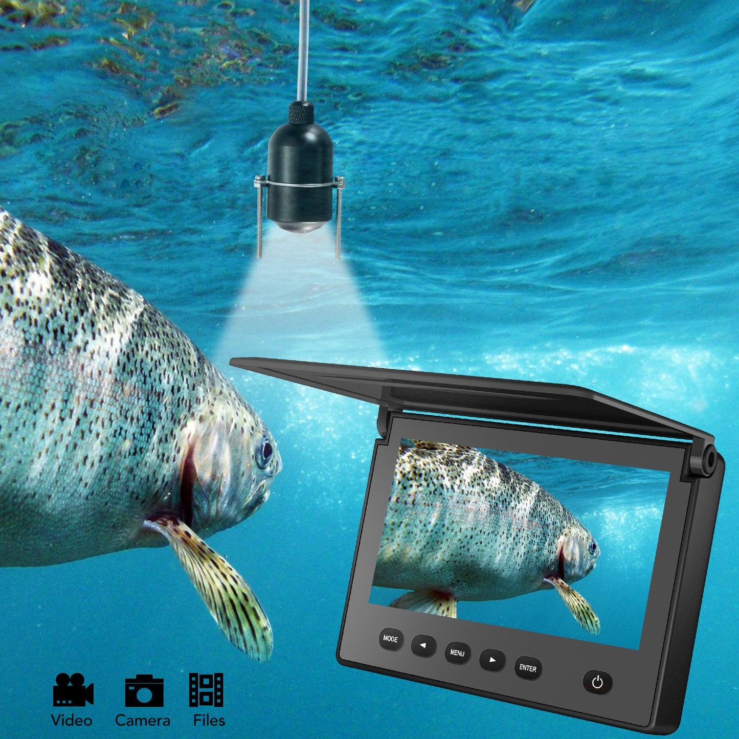 LUCKY Underwater Fish Finder  Fishing Camera Ice Fishing Night Vision Camera 4.3" LCD Monitor Sport Video Camera Underwater