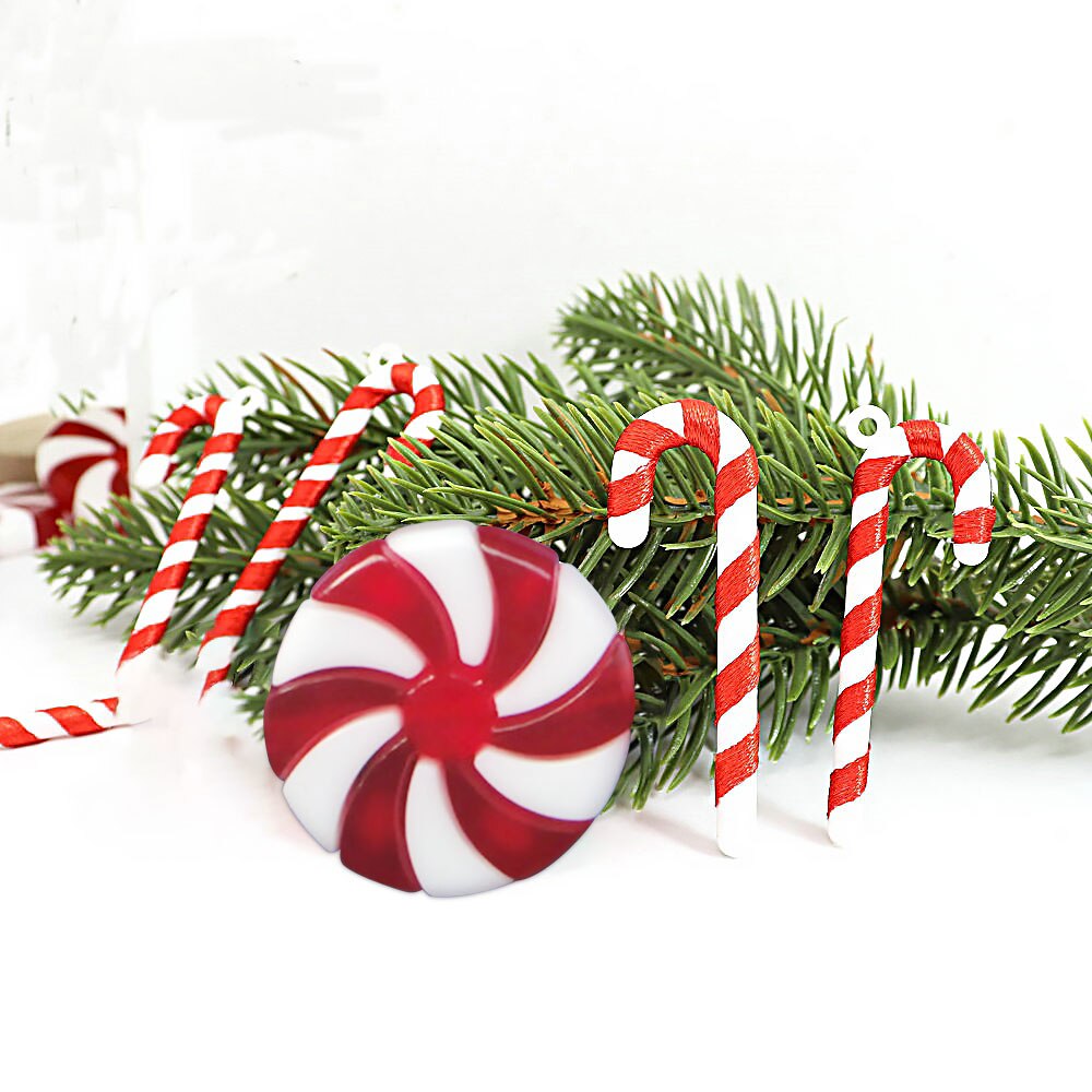 10pcs Candy Christmas Tree Decorations Christmas Candy DIY Decor Peppermint Candy Decorations Christmas Candy Charms