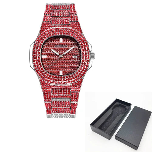 New 2021 ICE Out Role Hip Hop Watch Diamond Watch Men Silver Steel Mens Quartz Watches Waterproof Relogio Masculino