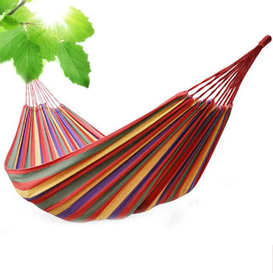 Double Thick Canvas Hammock Outdoor Indoor Balcony Swing Bedroom Dormitory Hammocks Tree Bed for 2 Persons