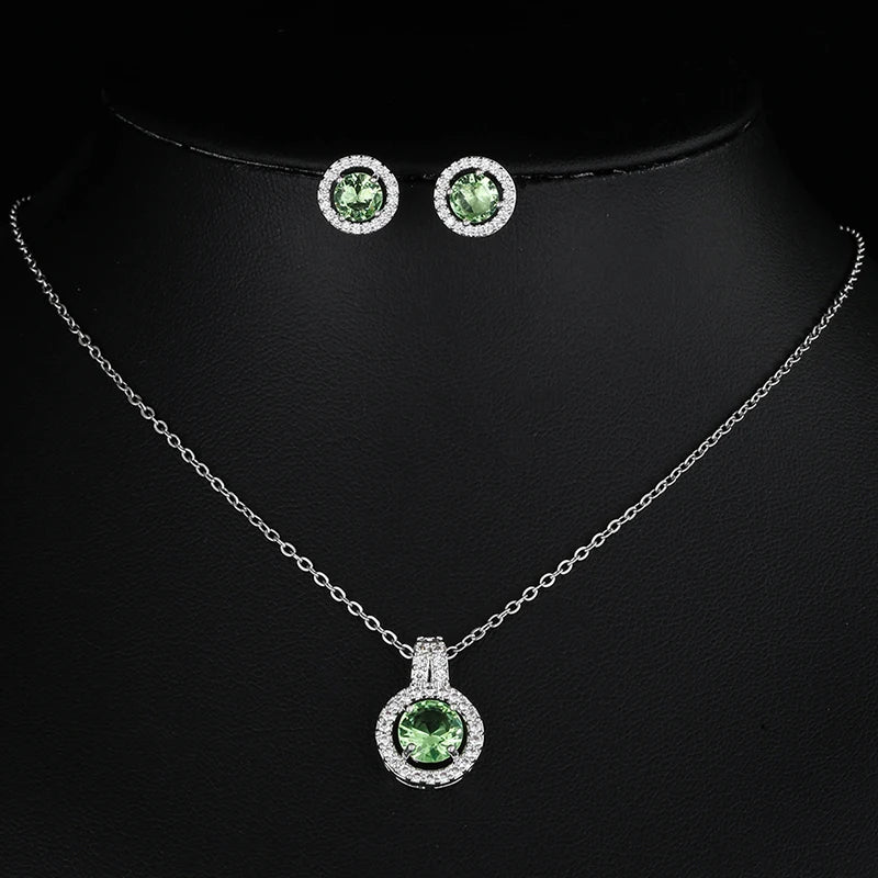 Nigerian Water Drop Cubic Zirconia Wedding Jewelry Sets Inlay Luxury Crystal Bridal Jewelry Set for Bridesmaids AS099