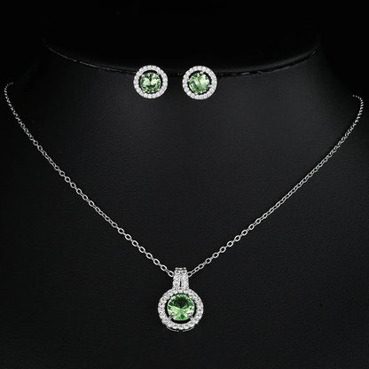 Nigerian Water Drop Cubic Zirconia Wedding Jewelry Sets Inlay Luxury Crystal Bridal Jewelry Set for Bridesmaids AS099