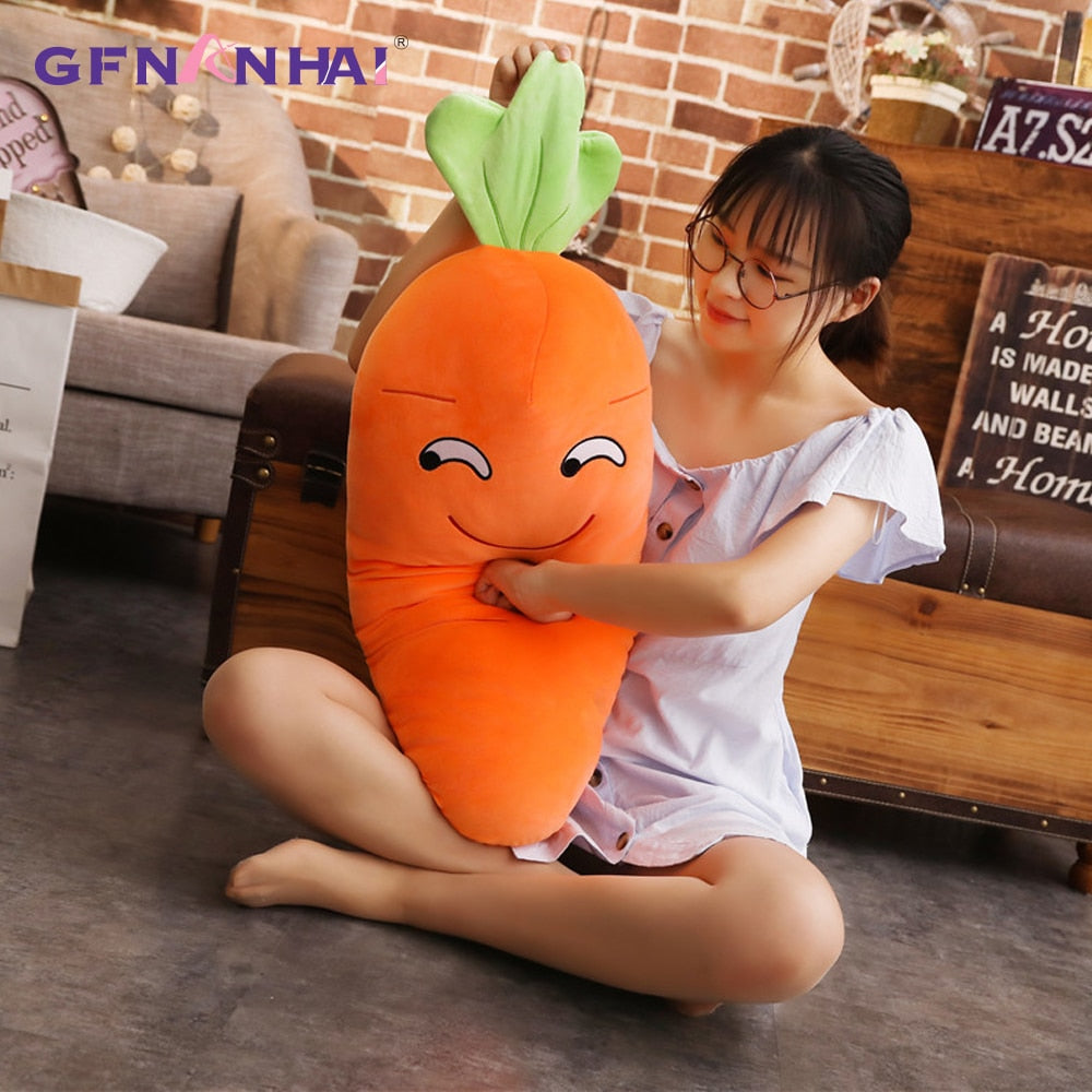 1pc 45/70/90cm Cartoon Smile Carrot Plush Toy Cute Simulation Vegetable Carrot Pillow Dolls Stuffed Soft Toys for Children