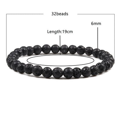 10mm Tiger Eye Natural Stone Beads Bracelet 3 Size Buddha Lava Round Beads Elasticity Rope Bracelets for Men Yoga Handmade Jewel