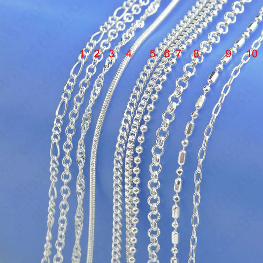 Retail Good Quality 1PC 22 Inches Fine Real Pure 925 Silver Needle Jewelry Necklaces Chains for Women Pretty Chioce