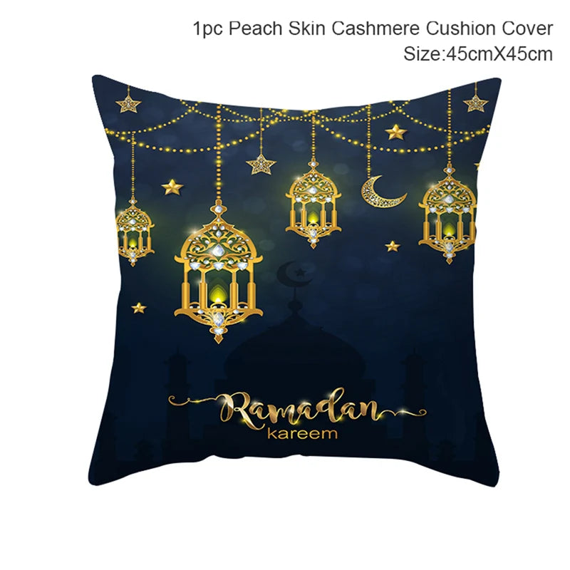 Ramadan MUBARAK Cushion Cover Eid Mubarak Decoration Islamic Muslim Party Favors Islam Eid Al Adha Ramadan Kareem 45x45cm