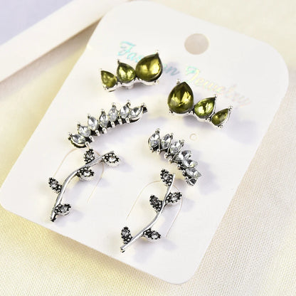 Crystal Simulated Pearl Earrings Set Women Jewelry Accessories Piercing Ball Stud Earring Kit Bijouteria Brincos