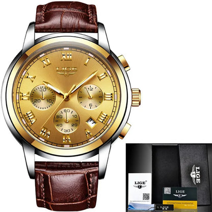 2023 Men Watch Luxury Top Brand LIGE Sport Chronograph Watches Mens Waterproof Full Steel Quartz Clock Watches Relogio Masculino