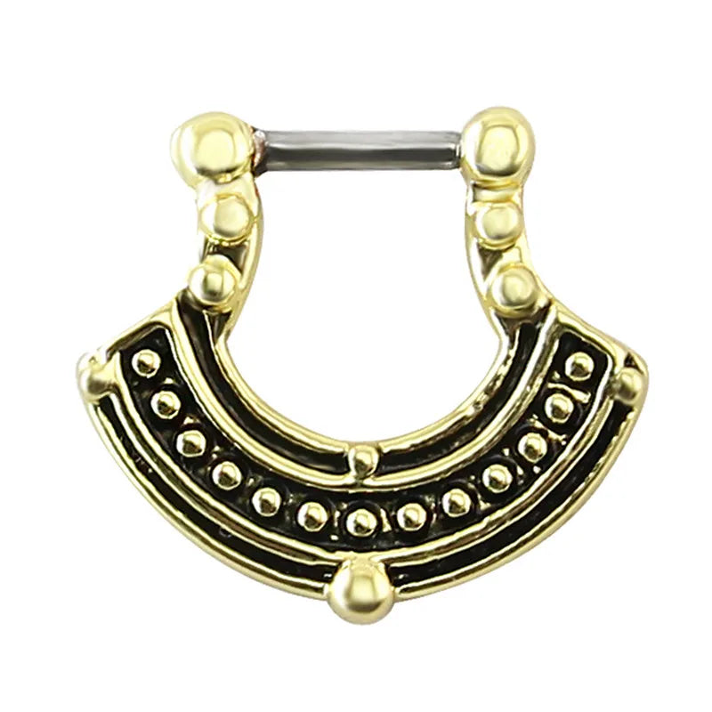 Indian Nose Piercing Septum Clicker Real Clip Rings Piercing Jewelry Septum Tribal Hoop Nose Ring Body Piercing Septo Indiano