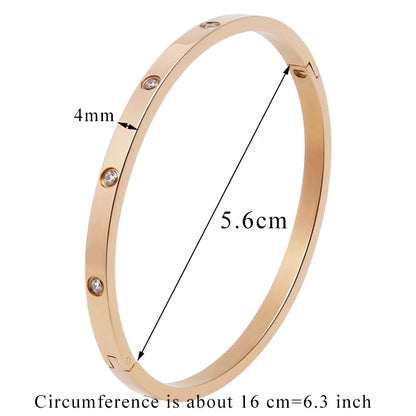 Beautiful Lovers Bracelets Woman Bracelets Stainless Steel Bangles and Bangles Cubic Zirconia Golden Woman Jewelry