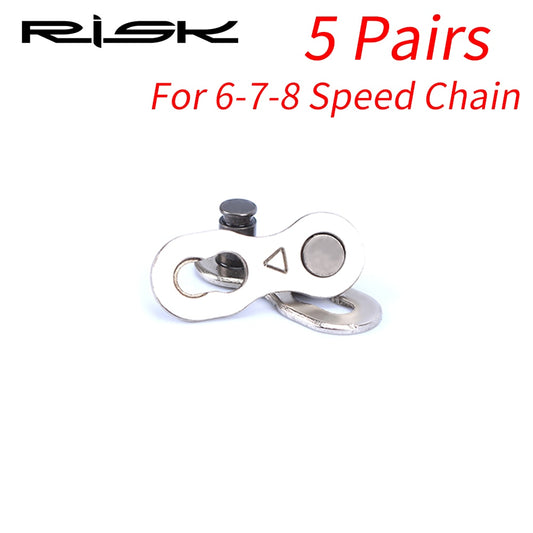 5 Pair Bike Chain Quick Link Mountain Bicycle Bike Chain Missing Quick Connector Connecting Master Link for 6 7 8 9 10 11 Speed