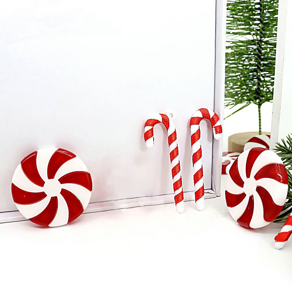 10pcs Candy Christmas Tree Decorations Christmas Candy DIY Decor Peppermint Candy Decorations Christmas Candy Charms