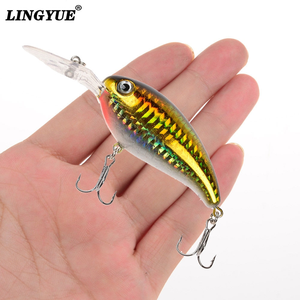 1pcs Crank Fishing Lure Artificial Hard Baits 10cm/15g Crankbait Jerkbait Wobbler Fishing Tackle Good Treble Hooks Tackle