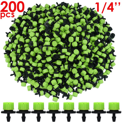 30-500pcs Adjustable 1/4 Irrigation Misting Dripper Sprinkler Head Micro Flow Drip Head Garden Watering Tool Lawn Greenhouse
