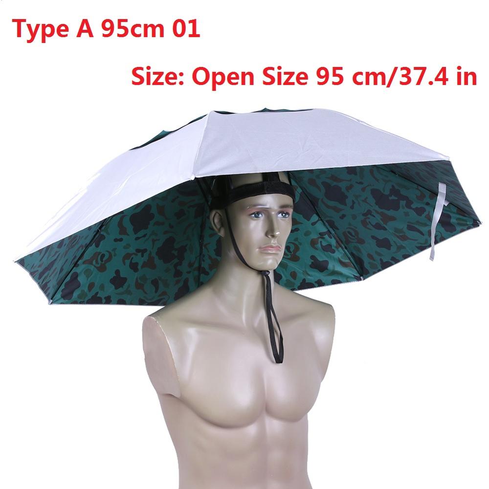 Foldable Head Umbrella Hat Anti-Rain Anti-Uv Outdoor Fishing Caps Portable Travel Hiking Beach Fish Tackle Iscas Pesca Rain Gear