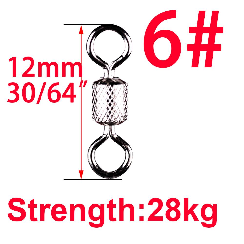 50pcs/Box Stainless Steel Fishing Connector Barrel Swivel Rolling Ball Sinker Tool Tackle Goods for Fly Fishing Hook Lure