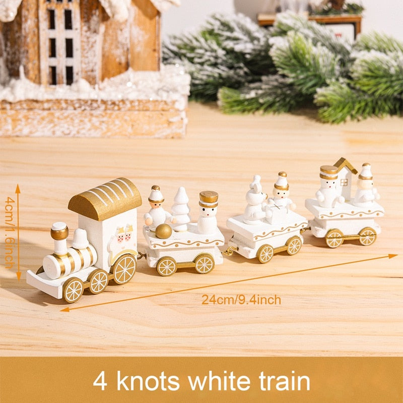 Christmas Wooden Train Merry Christmas Decoration for Home 2023 Christmas Ornaments Navidad Xmas New Year 2024