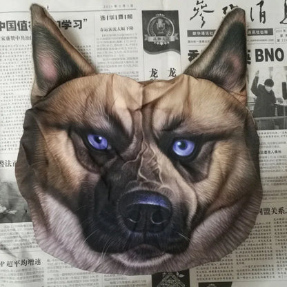 Creative 3D Printed Cat Dog Pets Face Car Headrest Car Neck Support Supplies Neck Safety Cushion Case Without Filling