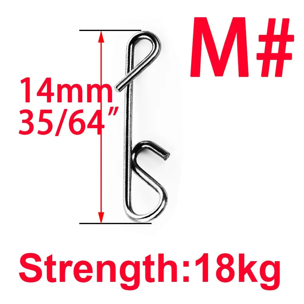 50pcs/Box Fishing Line Wire Connector Braid Knotless Connectors Fishing Barrel Swivel Accessory Fish Tackle Hook Lure Pin Tool