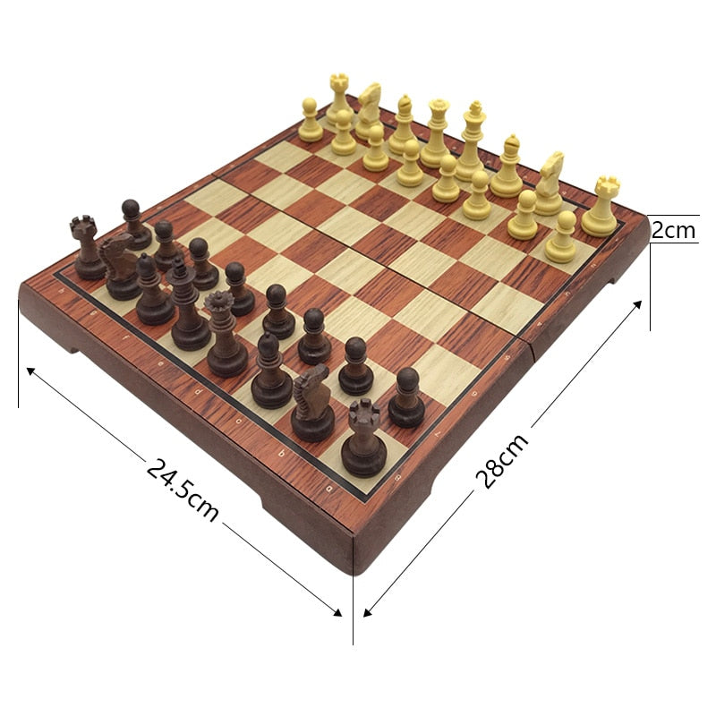 High-Grade Chess Plastic Folded Board International Magnetic Chess Set Exquisite Chess Puzzle Games Board Game Yernea