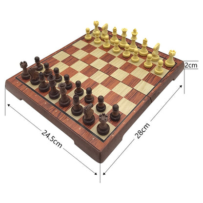 High-Grade Chess Plastic Folded Board International Magnetic Chess Set Exquisite Chess Puzzle Games Board Game Yernea