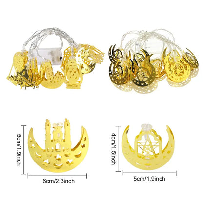 1.6M Moon Star Led Light String Eid Mubarak Decor Ramadan Decor for Home Muslim Islamic Decor Hajj Ramadan Kareem Eid Al Adha