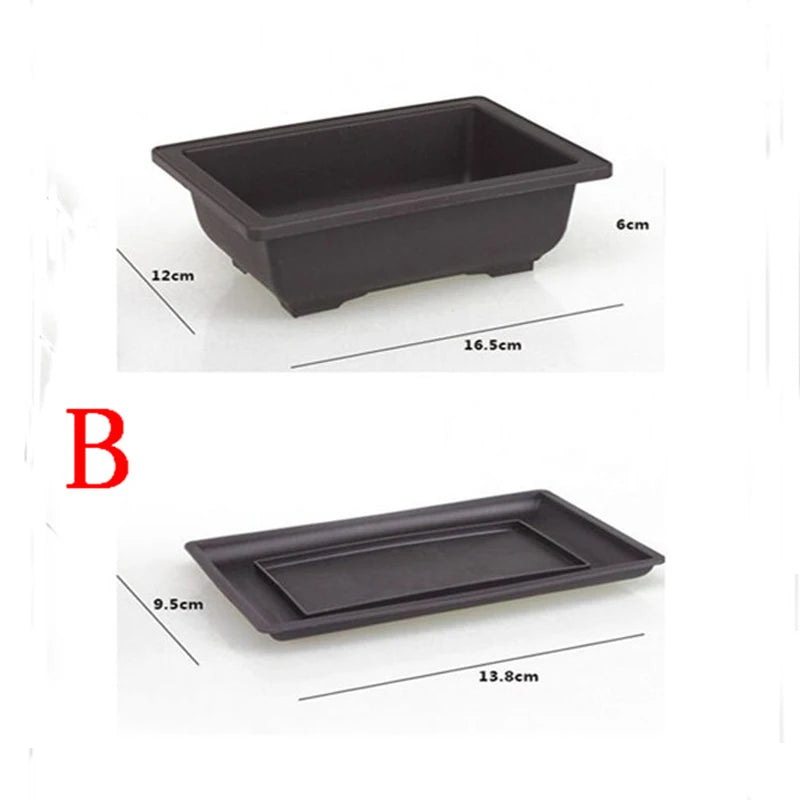 Imitation Tray for Imitation Plastic Rectangle Flower Pots Tray Suitable S & M & L Imitation Purple Sand Balcony Flower Pots 1p