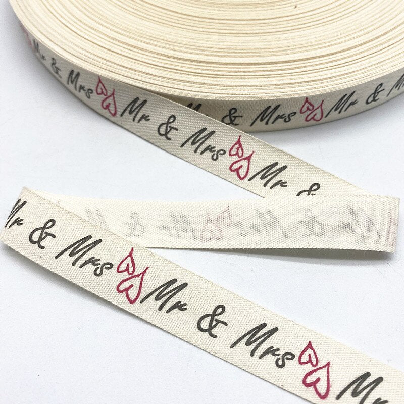 New 5yards 15mm Christmas Printed Polyester Cotton Ribbon DIY Wedding Christmas Party