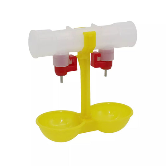 Chicken Waterer Double Nipple Drinker Mouth Drinking Hanging Cups Chicken Feeder Farming Equipment 10pcs