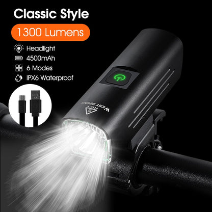 WEST BIKING Bike Front Light Induction Bicycle Bright Light USB Charging Flashlight Cycling Waterproof Torch Bike Headlight