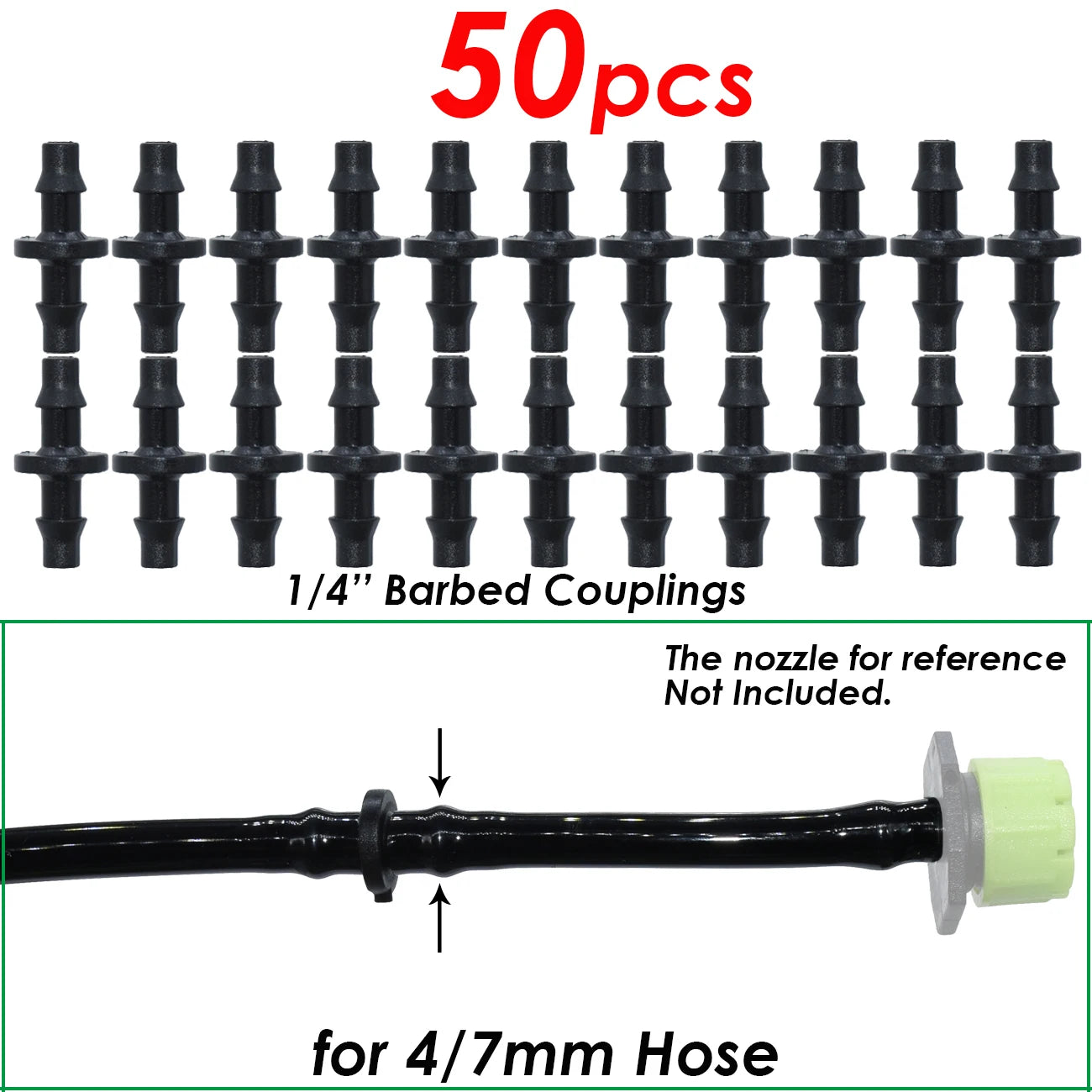 50-200pcs Durable 1/4'' C-Type Hook Fixed Stem Support Holder Stakes for 4/7mm Hose Flowerpot Drip Irrigation Fitting Greenhouse