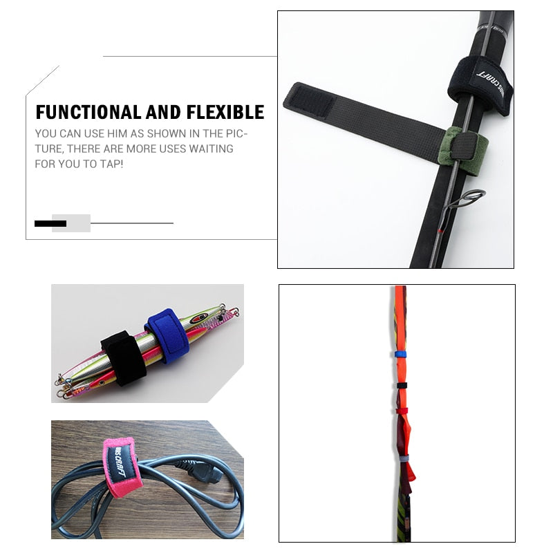 Elastic Bandage Fishing Rod Tie Straps Accessories Reusable Carp Fishing Rod Band Guide Ring Holder Belt Strap Suspenders