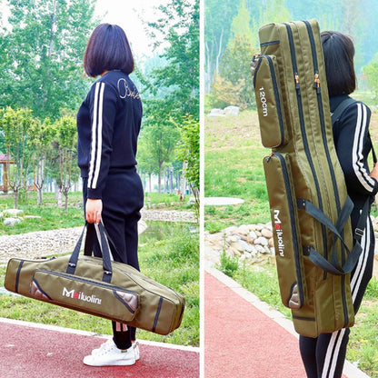 Oxford Fishing Bag Thicken 2/3 Layers 120cm Portable Fishing Tackle Bag Folding Fishing Rod Handbag Big Capacity Backpack XA115G