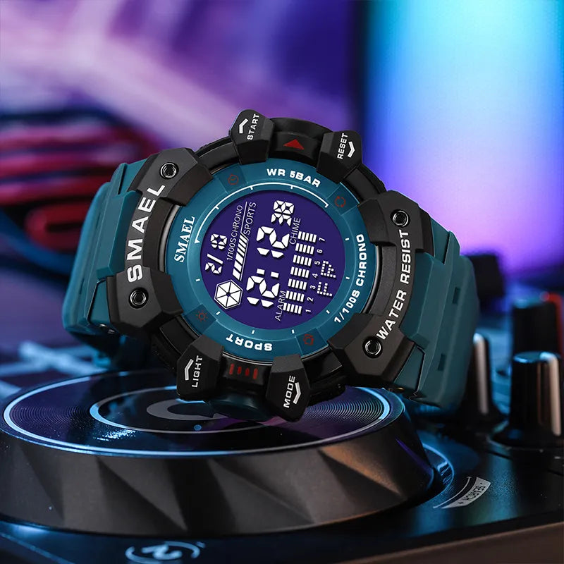 Mens Watch Military Water Resistant SMAEL Sport Watch Army Led Digital Wrist Stopwatches for Male 1802 Relogio Masculino Watches
