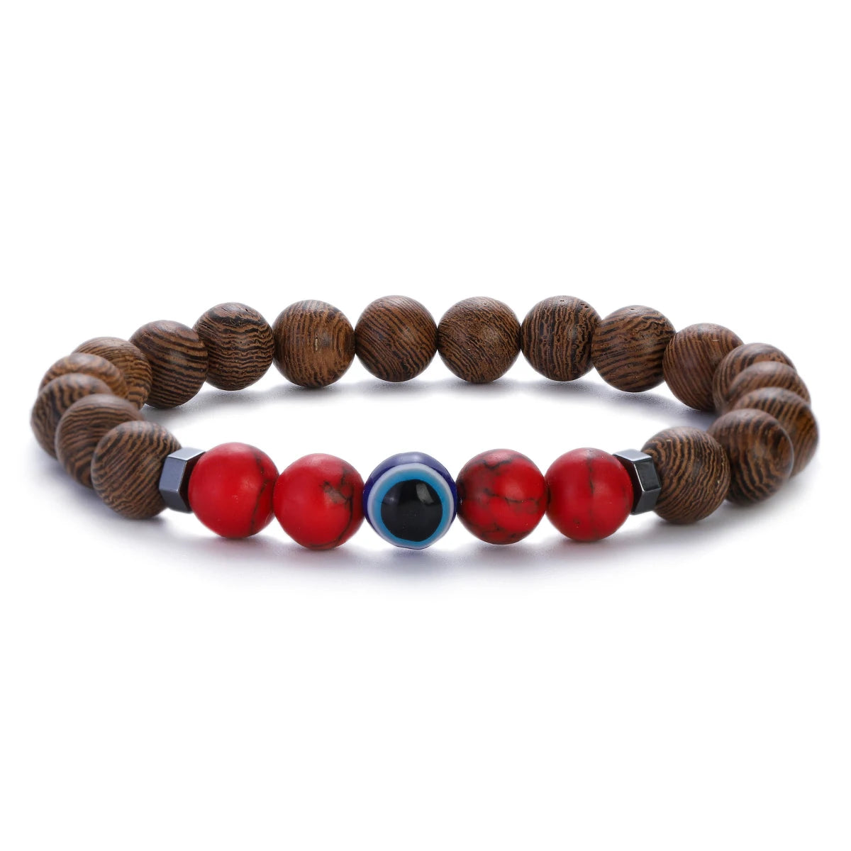8mm New Natural Wood Beads Bracelets Men Black Ethinc Meditation White Bracelet Women Prayer Jewelry Yoga Bracelet Homme