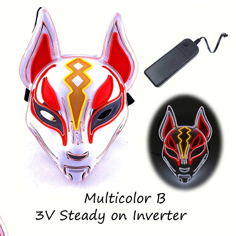 Fashion Halloween Party Mask Light Up Neon LED Mask for Halloween Carnival Party Glowing Anime Mask for Cosplay Decoration