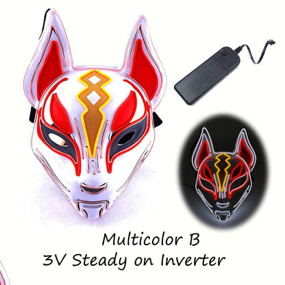 Fashion Halloween Party Mask Light Up Neon LED Mask for Halloween Carnival Party Glowing Anime Mask for Cosplay Decoration