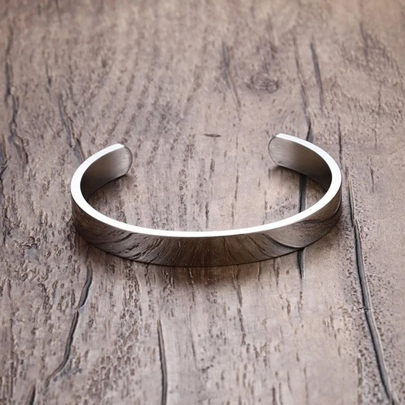 ZORCVENS Women and Men 8mm Width Surface Bracelet Bangle Stainless Steel Bracelet Men Silver Color/Gold/Black/Rose Gold 4 Color