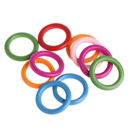 10 Pcs/Set Natural Wooden Ring Home Decoration Pet Parrot Bird Parakeet Toys Bit