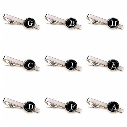 Men 26 Alphabet Letters Tie Clips Personality Name Letters Jewelry Men Necktie Clip Pin Suit Accessories