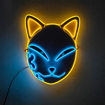 Halloween Carnival Party Costume Decoration Luminous LED Mask Halloween Mask LED Maske Light Up Party Masks for Glow Party
