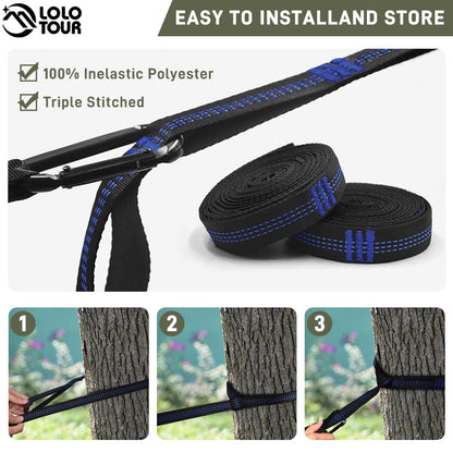 260x140cm Camping Hammock With Mosquito Net Double Travel Hanging Sleeping Bed Swing With Tree Straps for Travel Survival Garden