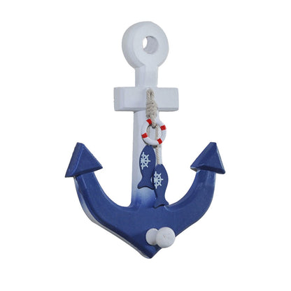 Nautical Anchor Wall Hanging Hook Buoy Fish Decor Coat Hat Door Rack