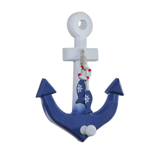 Nautical Anchor Wall Hanging Hook Buoy Fish Decor Coat Hat Door Rack